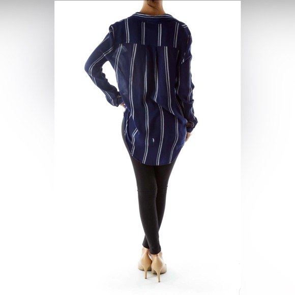 Anthropologie Cloth and Stone button down stripped shirt size M - Picture 3 of 6